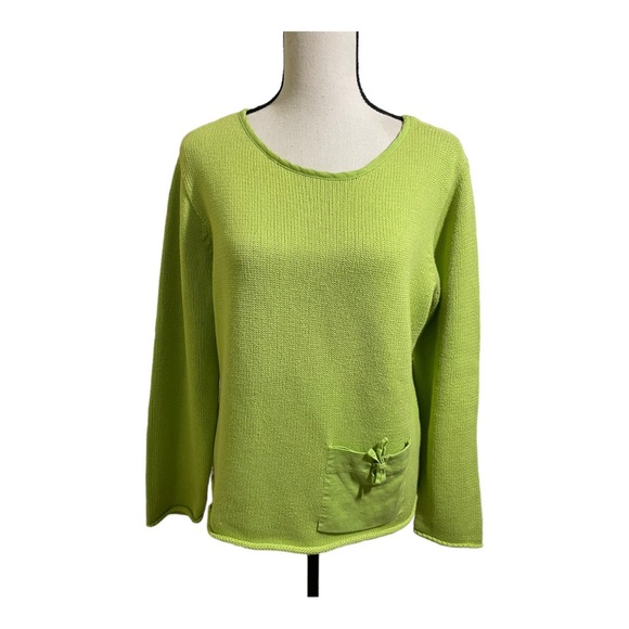 David Brooks cotton linen blend small pocket front knit style. Size Medium - Picture 9 of 11